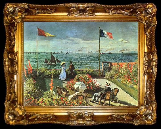 framed  Claude Monet Terrace at St Adresse, ta009-2
